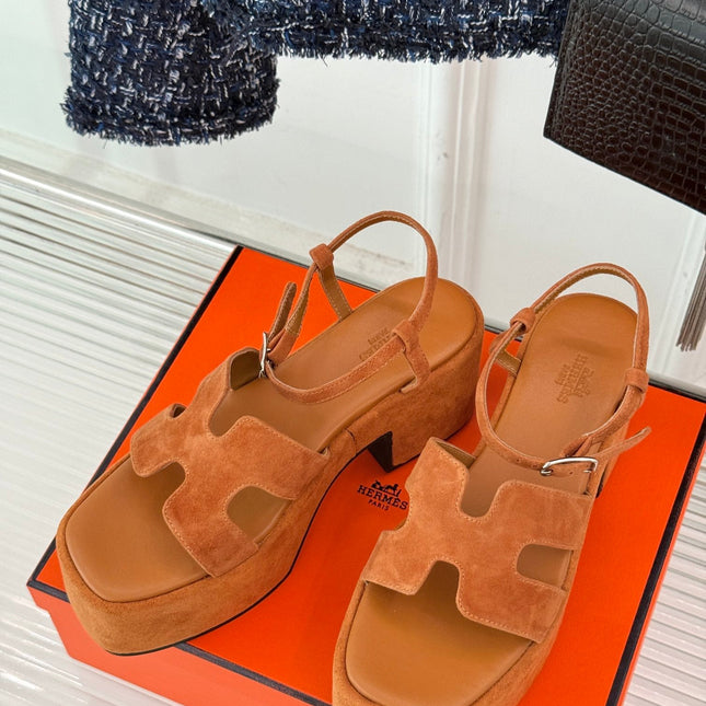 HM 25S JAM 30 HIGH-HEEL SANDAL IN TERRACOTTA ORANGE SUEDE