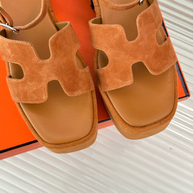 HM 25S JAM 30 HIGH-HEEL SANDAL IN TERRACOTTA ORANGE SUEDE