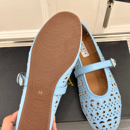 MARY JANE IN LIGHT BLUE CALFSKIN