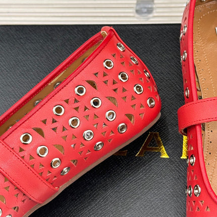 MARY JANE IN CHERRY RED CALFSKIN