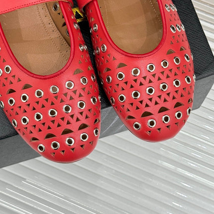 MARY JANE IN CHERRY RED CALFSKIN