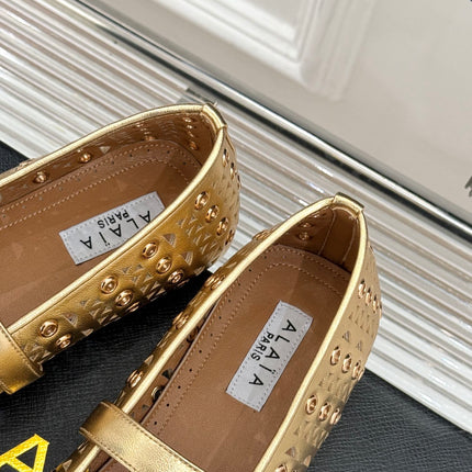 MARY JANE IN METALLIC GOLD CALFSKIN