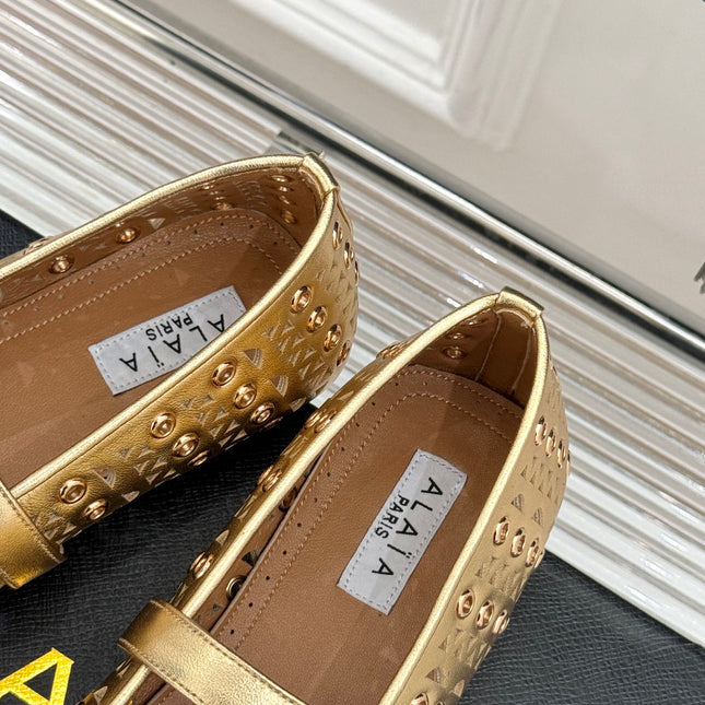 MARY JANE IN METALLIC GOLD CALFSKIN