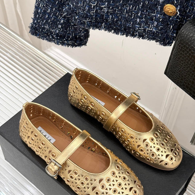 MARY JANE IN METALLIC GOLD CALFSKIN