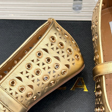 MARY JANE IN METALLIC GOLD CALFSKIN