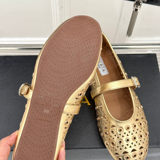 MARY JANE IN METALLIC GOLD CALFSKIN