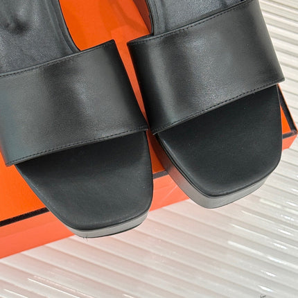 ILLUSION 35 SANDAL IN BLACK CALFSKIN