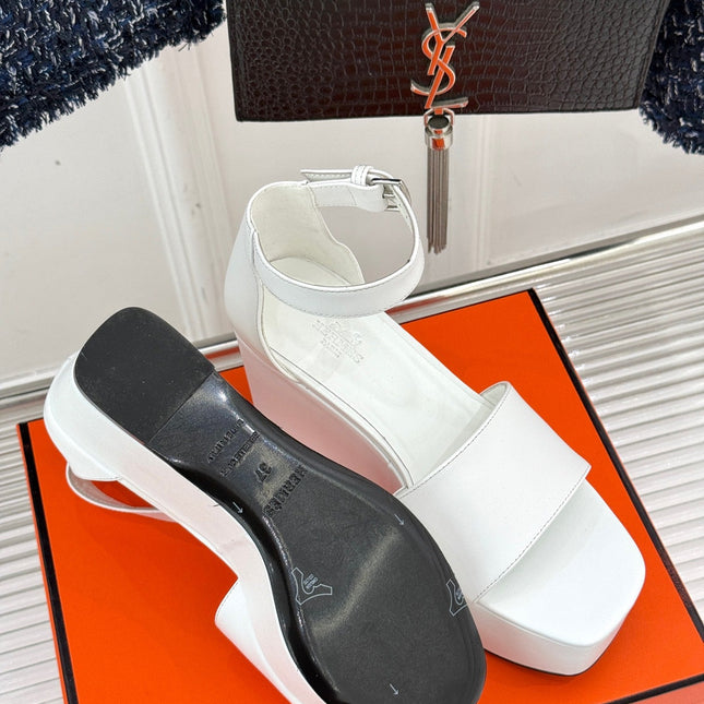 ILLUSION 35 SANDAL IN WHITE CALFSKIN