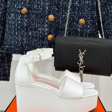 ILLUSION 35 SANDAL IN WHITE CALFSKIN