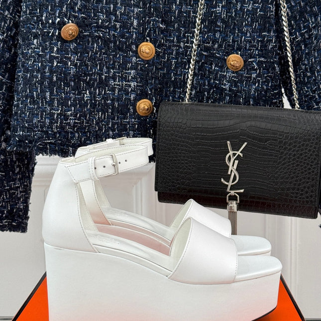 ILLUSION 35 SANDAL IN WHITE CALFSKIN