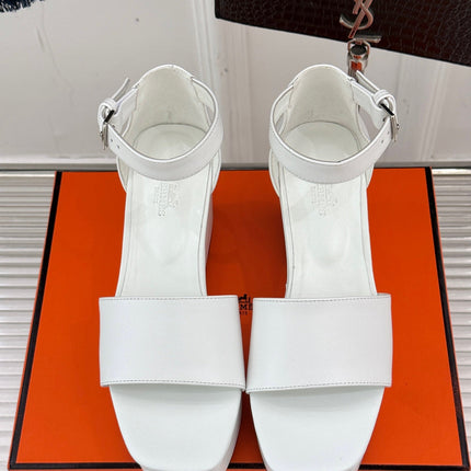 ILLUSION 35 SANDAL IN WHITE CALFSKIN
