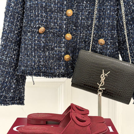 SLIDE SANDALS IN RED FABRIC EMBOSSED LOGO STYLE 4