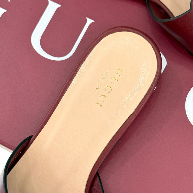 SLIDE SANDALS IN RED CALFSKIN