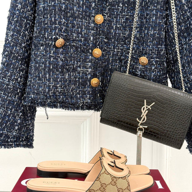 SLIDE SANDALS IN BEIGE CALFSKIN