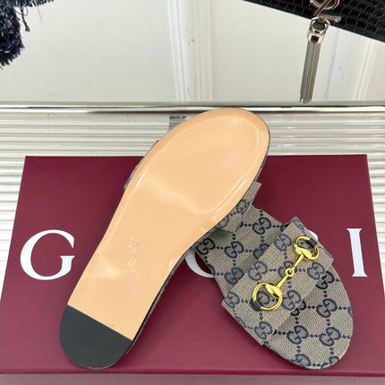 SLIDE SANDALS IN WARM BEIGE FABRIC EMBOSSED LOGO