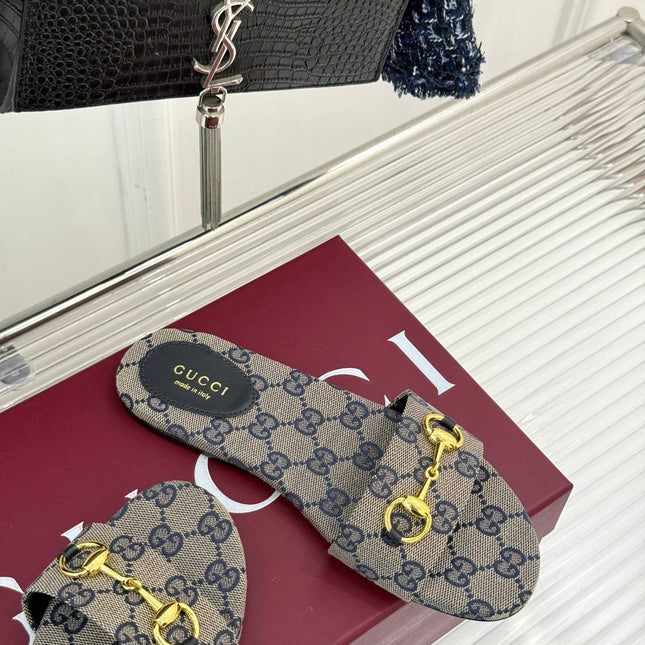 SLIDE SANDALS IN WARM BEIGE FABRIC EMBOSSED LOGO