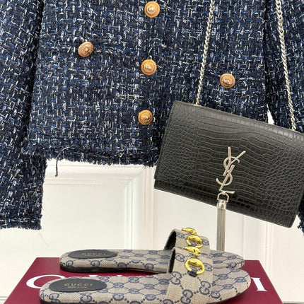 SLIDE SANDALS IN WARM BEIGE FABRIC EMBOSSED LOGO