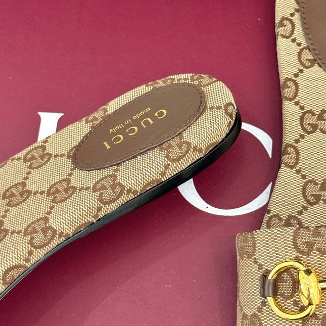 SLIDE SANDALS IN DARK BEIGE FABRIC EMBOSSED LOGO