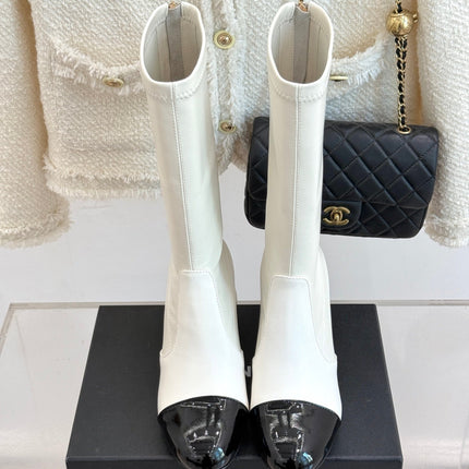 CC PEARL BOOTS IN WHITE CALFSKIN