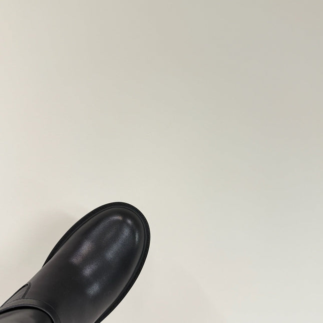 MAJOR ANKLE BOOT BLACK CALFSKIN WITH SHEARLING WOOL LINING