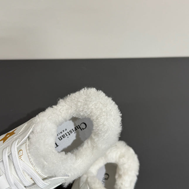 YELLOW STAR SNEAKER WHITE CALFSKIN AND SUEDE CALFSKIN WITH SHEARLING LINING