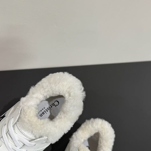 BLACK STAR SNEAKER WHITE CALFSKIN AND SUEDE CALFSKIN WITH SHEARLING LINING