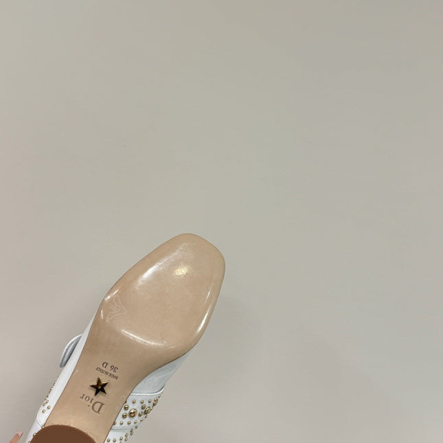 BELLE-D HEELED ANKLE BOOT WHITE PATENT CALFSKIN
