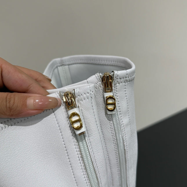 BELLE-D HEELED BOOT WHITE PATENT CALFSKIN
