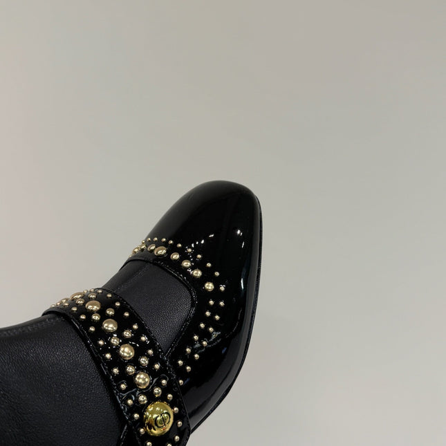 BELLE-D HEELED BOOT BLACK PATENT CALFSKIN