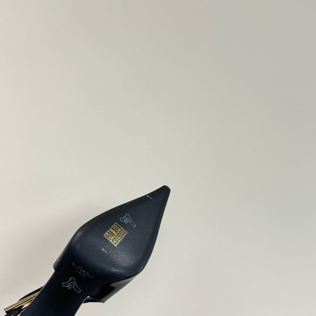 LEE SLINGBACK PUMPS 75 MM IN BLACK PATENT CALFSKIN