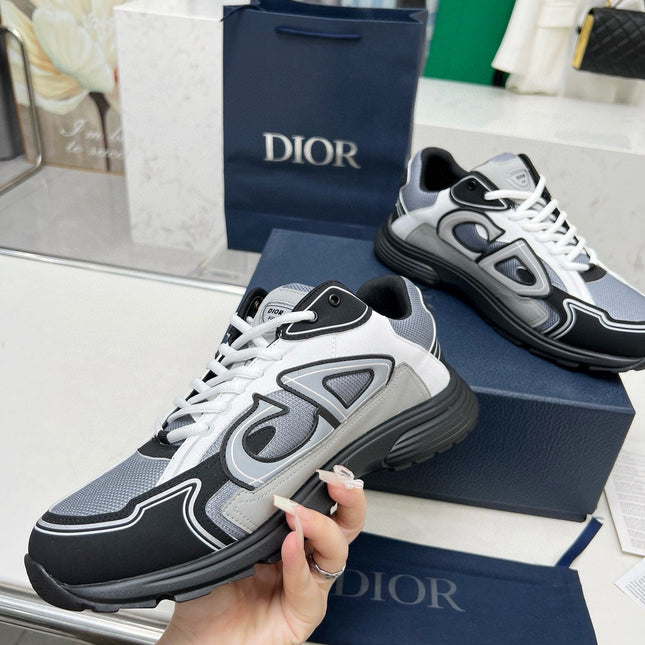 CD B30 SNEAKER BLACK AND GRAY MESH FABRIC