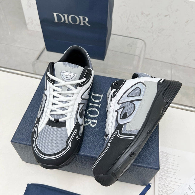 CD B30 SNEAKER BLACK AND GRAY MESH FABRIC