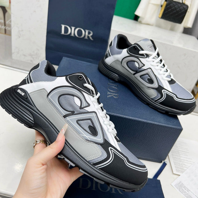 CD B30 SNEAKER BLACK AND GRAY MESH FABRIC