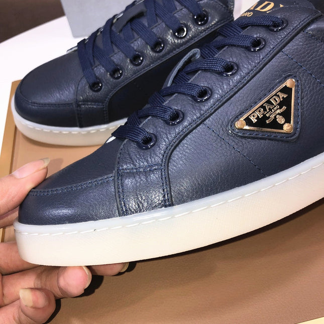 PRA TRAINER SHOES NAVY BLUE CALFSKIN