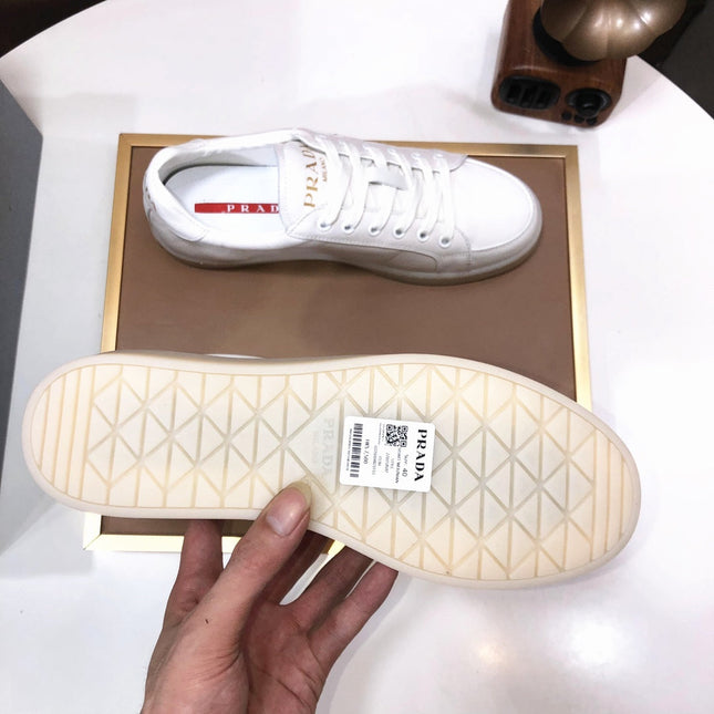 PRA TRAINER SHOES WHITE CREAM CALFSKIN
