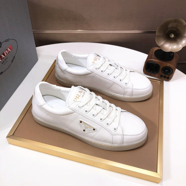PRA TRAINER SHOES WHITE CREAM CALFSKIN