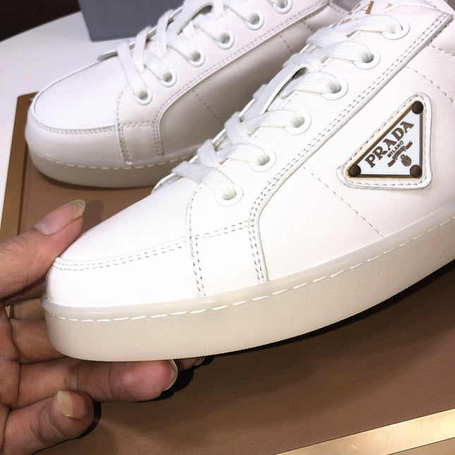 PRA TRAINER SHOES WHITE CREAM CALFSKIN