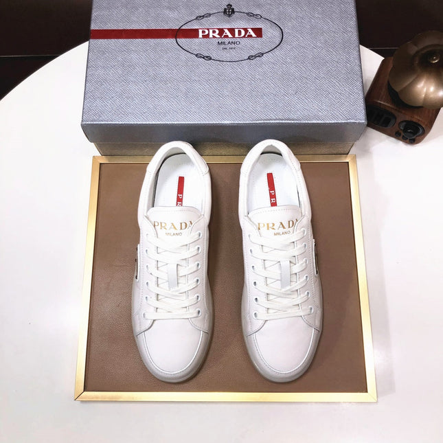 PRA TRAINER SHOES WHITE CREAM CALFSKIN