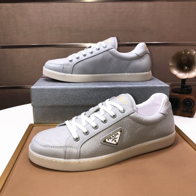 PRA TRAINER SHOES LIGHT GREY CALFSKIN