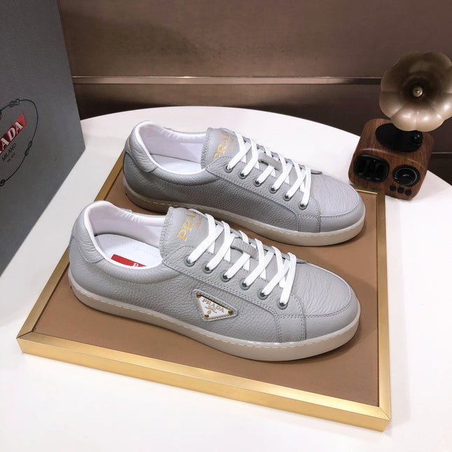 PRA TRAINER SHOES LIGHT GREY CALFSKIN