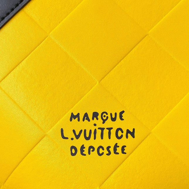 KEEPALL BANDOULIÈRE 50 IN YELLOW DAMIER SCUBA CALFSKIN