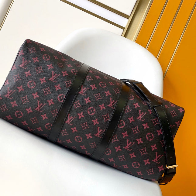 KEEPALL BANDOULIÈRE 45 IN BLACK MONOGRAM TOMETTE CANVAS