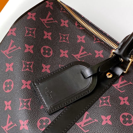 KEEPALL BANDOULIÈRE 45 IN BLACK MONOGRAM TOMETTE CANVAS