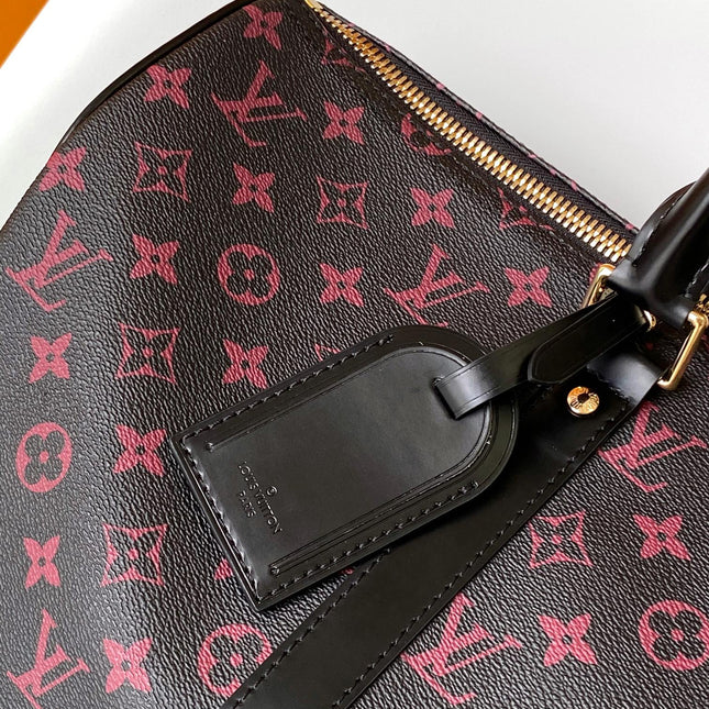 KEEPALL BANDOULIÈRE 45 IN BLACK MONOGRAM TOMETTE CANVAS