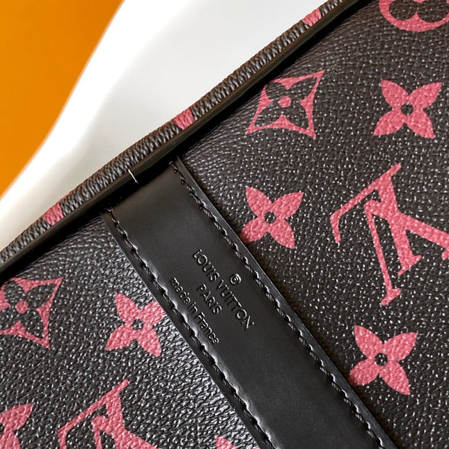 KEEPALL BANDOULIÈRE 45 IN BLACK MONOGRAM TOMETTE CANVAS