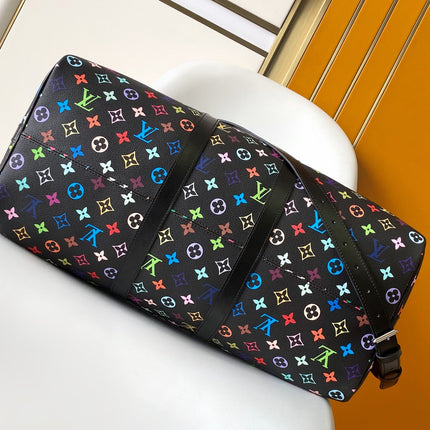 KEEPALL BANDOULIÈRE 50 BAG IN MULTICOLORED MONOGRAM COATED CANVAS