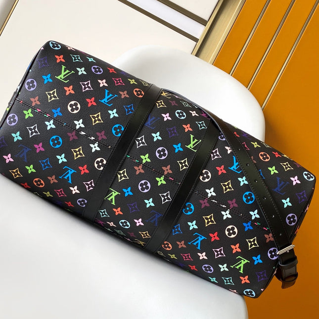 KEEPALL BANDOULIÈRE 50 BAG IN MULTICOLORED MONOGRAM COATED CANVAS