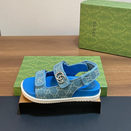 GG  SANDAL WITH DOUBLE G SKY CARO LAMBSKIN