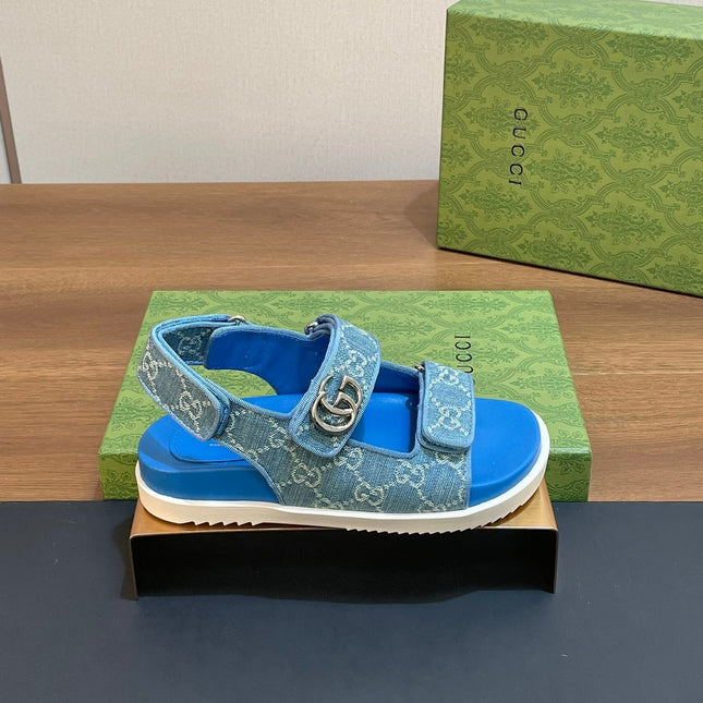 GG  SANDAL WITH DOUBLE G SKY CARO LAMBSKIN