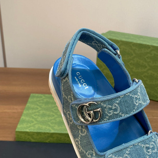 GG  SANDAL WITH DOUBLE G SKY CARO LAMBSKIN